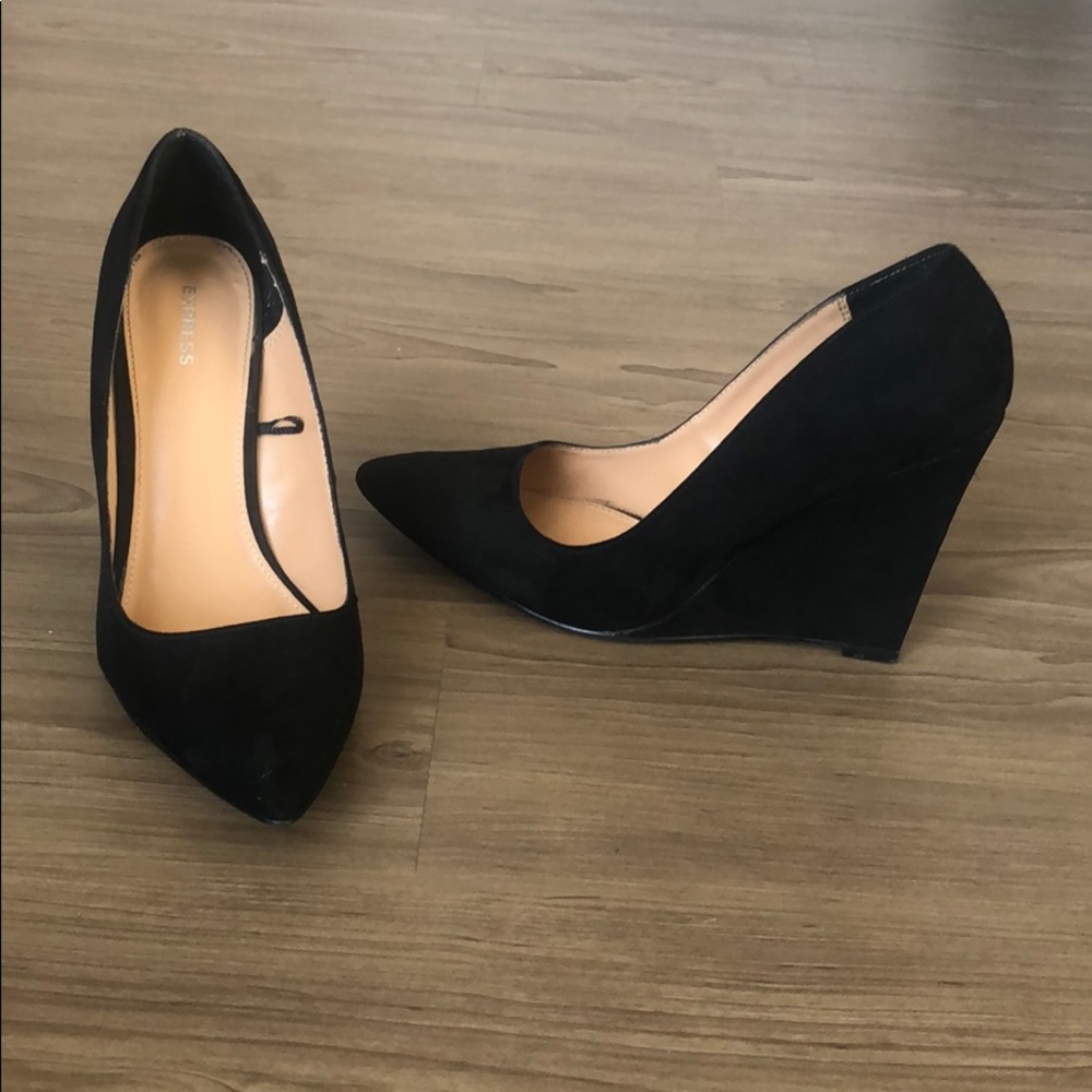 Suede wedge dress shoes